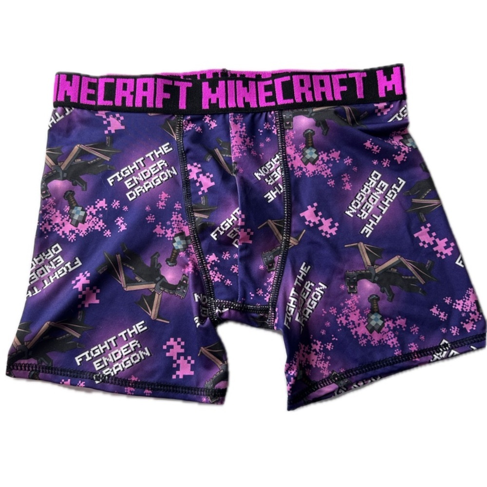 NEW! Minecraft 2 Pair Athletic Boxer Briefs Underwear Creeper & Ender Dragon 10 - Picture 3 of 15